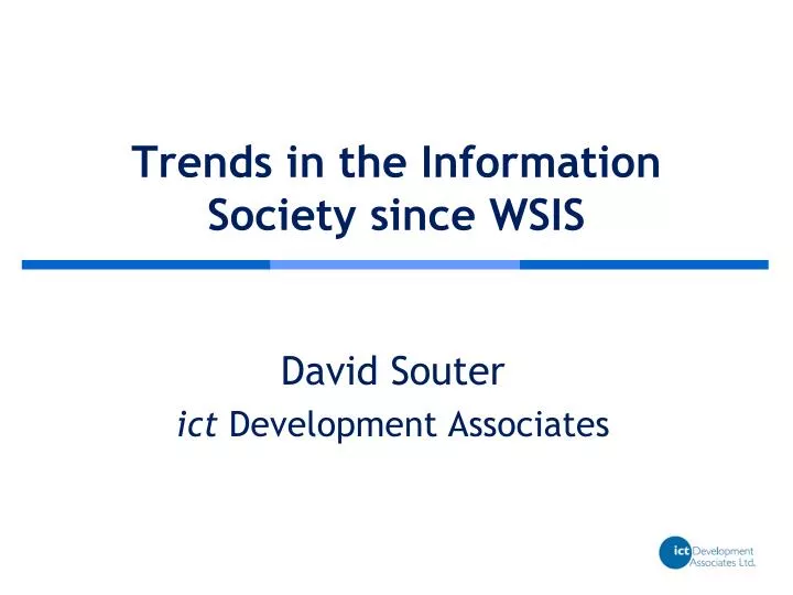 trends in the information society since wsis