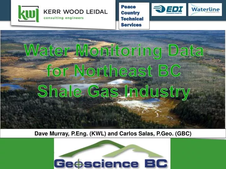 water monitoring data for northeast bc shale gas industry