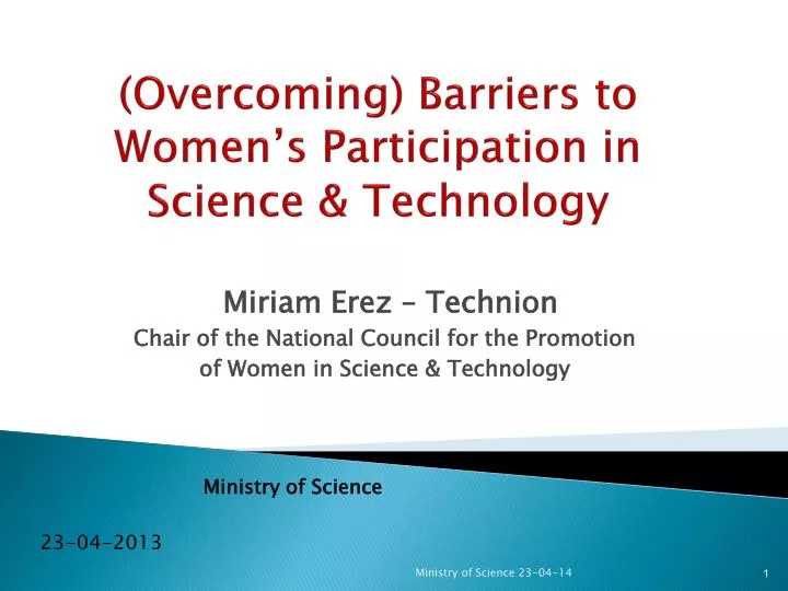 overcoming barriers to women s p articipation in science technology