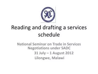 Reading and drafting a services schedule