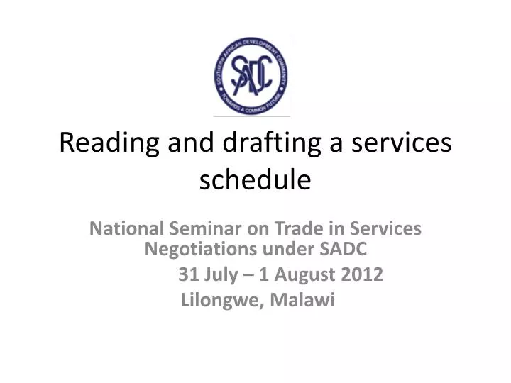 reading and drafting a services schedule