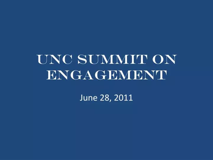 unc summit on engagement