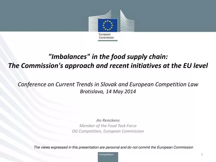an renckens member of the food task force dg competition european commission