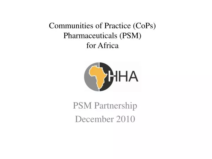 communities of practice cops pharmaceuticals psm for africa