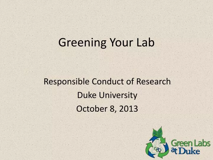 greening your lab
