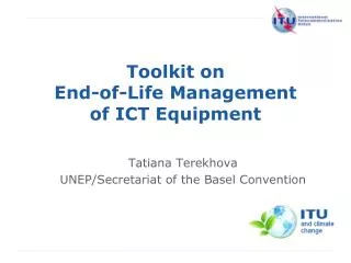 Toolkit on End-of-Life Management of ICT Equipment
