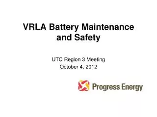 VRLA Battery Maintenance and Safety