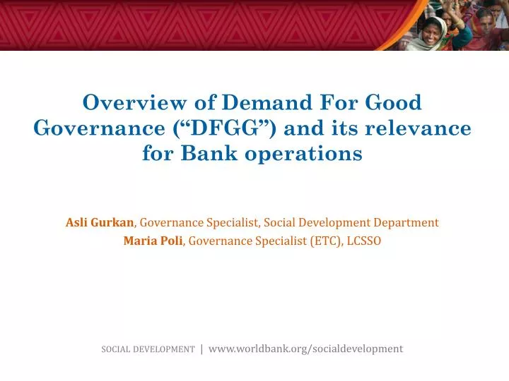 overview of demand for good governance dfgg and its relevance for bank operations