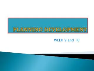 PLANNING DEVELOPMENT