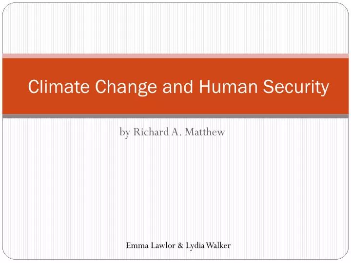 climate change and human security
