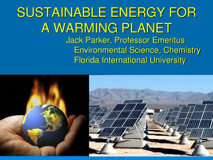 sustainable energy for a warming planet