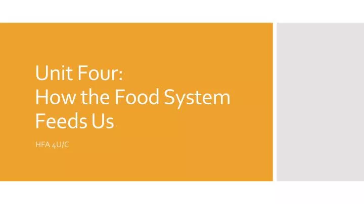 unit four h ow the food system feeds us