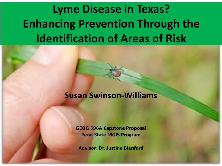 lyme disease in texas enhancing prevention through the identification of areas of risk