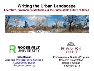 Writing the Urban Landscape Literature, Environmental Studies, &amp; the Sustainable Future of Cities