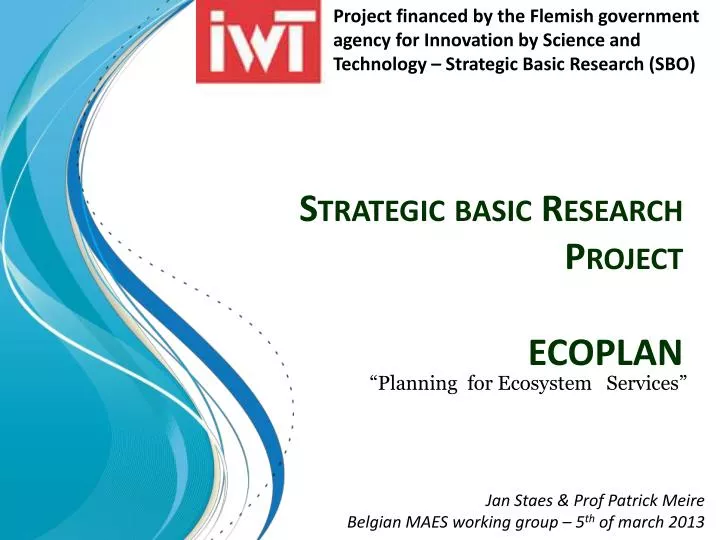 strategic basic research project ecoplan
