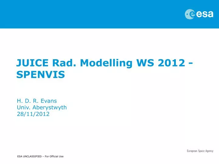 juice rad modelling ws 2012 spenvis