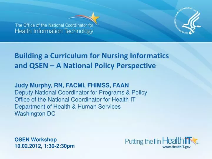 building a curriculum for nursing informatics and qsen a national policy perspective