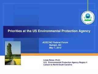 Priorities at the US Environmental Protection Agency