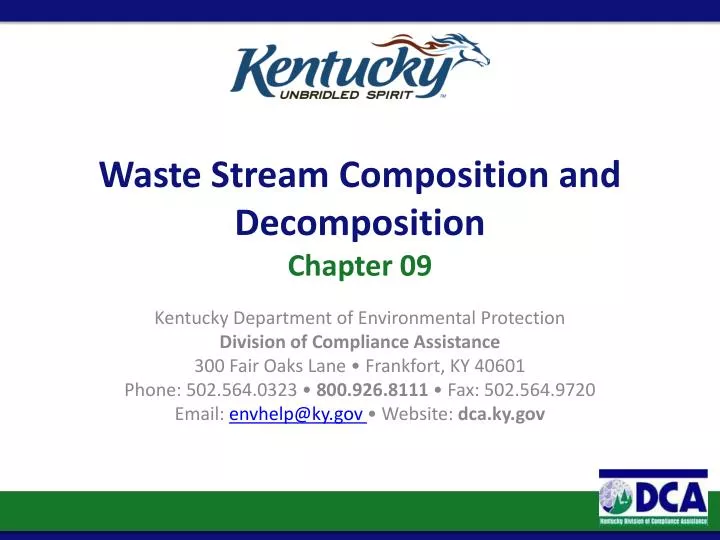 waste stream composition and decomposition chapter 09