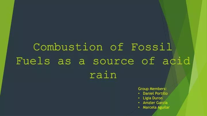 combustion of fossil fuels as a source of acid rain