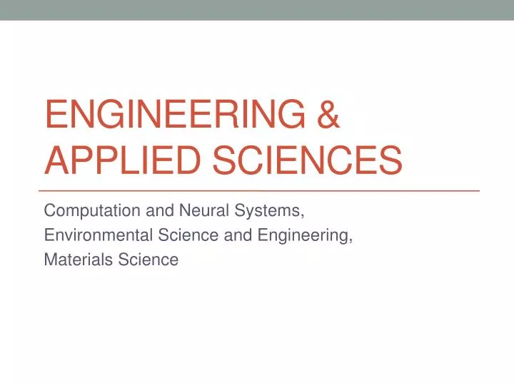 engineering applied sciences