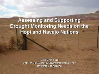 Assessing and Supporting Drought Monitoring Needs on the Hopi and Navajo Nations