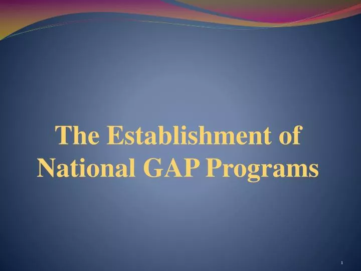 the establishment of national gap programs