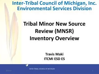 Tribal Minor New Source Review (MNSR) Inventory Overview