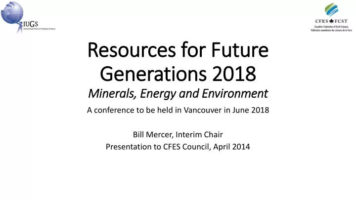 resources for future generations 2018 minerals energy and environment