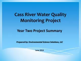 Cass River Water Quality Monitoring Project