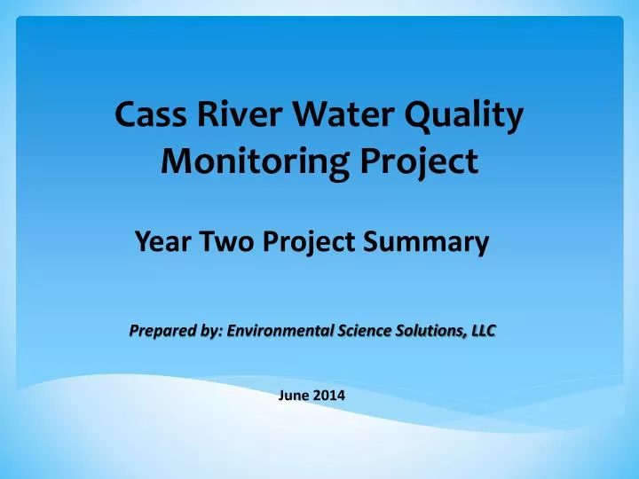 cass river water quality monitoring project