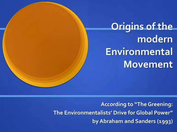 origins of the modern environmental movement
