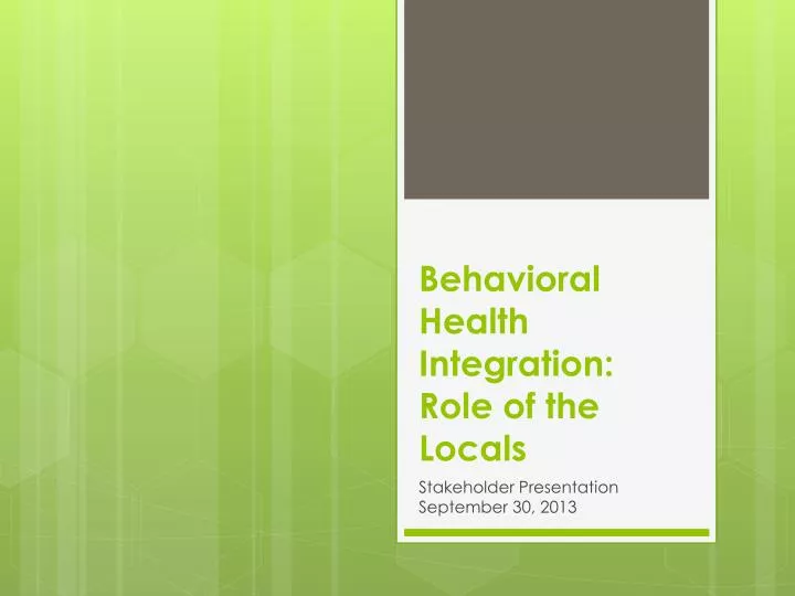 behavioral health integration role of the locals