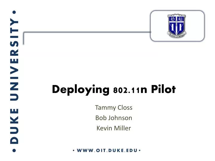 deploying 802 11n pilot
