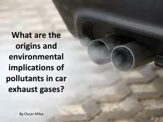 What are the origins and environmental implications of pollutants in car exhaust gases?