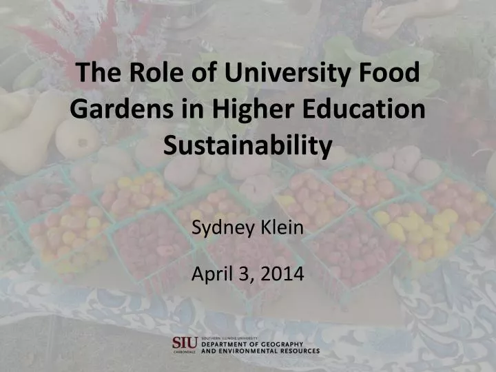 the role of university food gardens in higher education sustainability