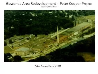 Gowanda Area Redevelopment - Peter Cooper P roject Prepared by M. Hutchinson