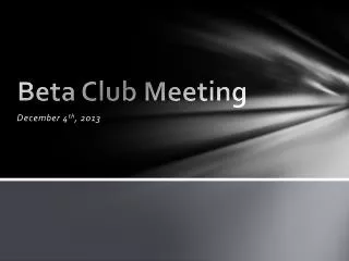 Beta Club Meeting