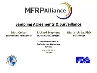 Sampling Agreements &amp; Surveillance