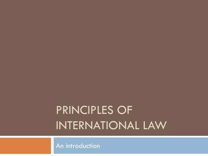 principles of international law