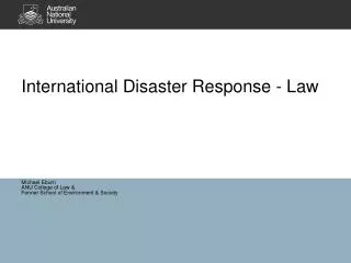 International Disaster Response - Law