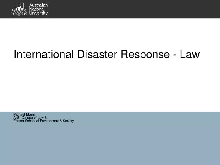 international disaster response law
