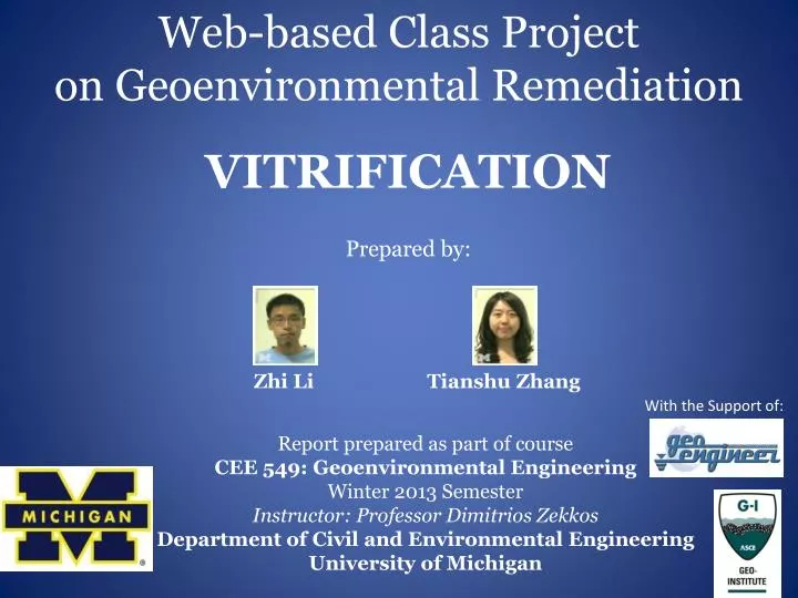 web based class project on geoenvironmental remediation