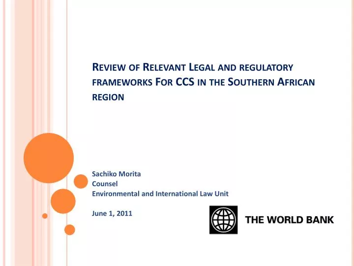 review of relevant legal and regulatory frameworks for ccs in the southern african region