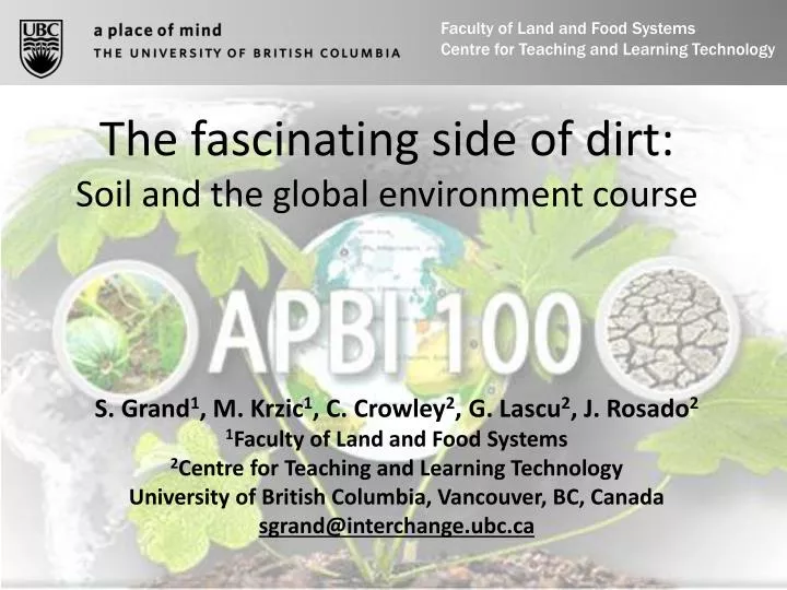 the fascinating side of dirt soil and the global environment course