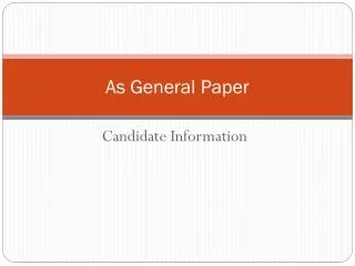 As General Paper