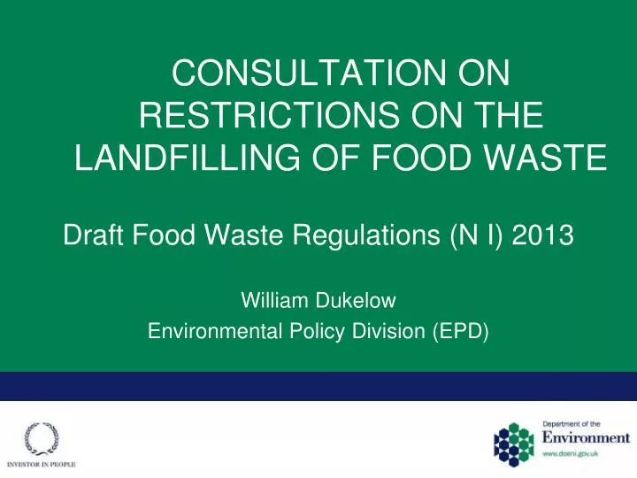 consultation on restrictions on the landfilling of food waste