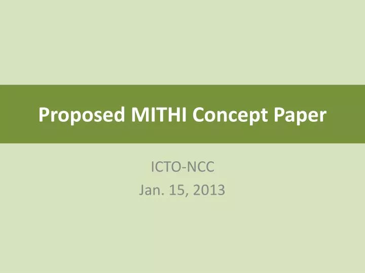 proposed mithi concept paper
