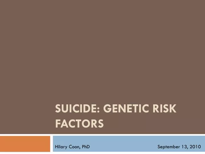 suicide genetic risk factors
