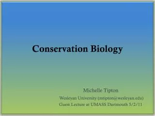 Conservation Biology